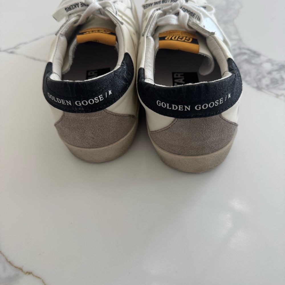 Golden Goose White and Black Star Sneakers - Picture 2 of 6